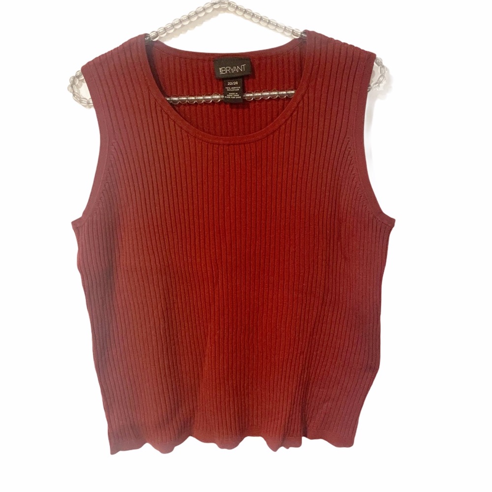 Lane Bryant Plus Size 22/24‎ Red Ribbed Plus Size Sweater Vest Sleeveless